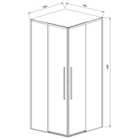 Душевой уголок Vincea Slim-N 100x90 профиль Вороненая сталь стекло прозрачное арт-VSS-4SN9010CLGM — фото 6, Прямоугольные душевые уголки