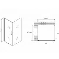 Душевой уголок Abber Sonnenstrand 60х100 профиль Хром стекло матовое арт-AG04060M-S100M — фото 4, Прямоугольные душевые уголки