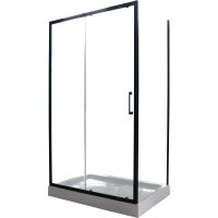 Душевой уголок Ceruttispa Gloria 120x80 B профиль Черный стекло прозрачное арт-GLORIA120B — фото 1, Прямоугольные душевые уголки