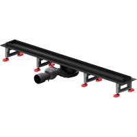 Душевой лоток AM.PM MasterFlow 80 с Черной матовой решеткой / под плитку Tile арт-W01SC-U11-080-04BM — фото 1, Душевые лотки