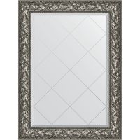 Зеркало Evoform Exclusive-G 106х79 с гравировкой в багетной раме - Византия серебро 99 мм арт-BY 4200 — фото 1, Зеркала в ванную комнату