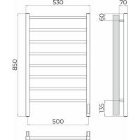 Электрический полотенцесушитель Terminus Ватикан П8 500х850 Хром арт-4670078544452 — фото 5, Электрические полотенцесушители