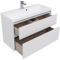 Товар: Комплект мебели для ванной Aquanet Гласс 100 Белый арт-240468 - фото 2 Комплект мебели для ванной Aquanet Гласс 100 Белый арт-240468 — фото 2, Комплекты мебели для ванной