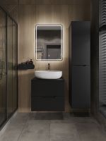 Тумба с раковиной Orange Line 60 подвесная Черная матовая арт-Li-60TubMDF+B05-520W — фото 5, Тумбы с раковиной