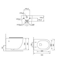 Унитаз биде SantiLine подвесной Черный матовый с сиденьем Микролифт арт-SL-5002MB-BD — фото 2, Подвесные унитазы