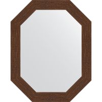 Зеркало Evoform Octagon 57x72 в багетной раме - Мозаика античная медь 70 мм арт-BY 7090 — фото 1, Зеркала в ванную комнату