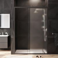 Душевая дверь AM.PM Gem 140 профиль Черный матовый стекло матовое-прозрачное арт-W90G-140-1-195BM — фото 4, Раздвижные душевые двери