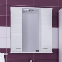 Зеркало со шкафом СанТа Омега 75 Белое арт-107005 — фото 1, Зеркальные шкафы в ванную