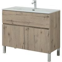 Тумба под раковину Aquanet Алвита New 100 Дуб Веллингтон арт-277557 — фото 1, Тумбы под раковину