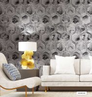 Обои Wiganford by Solo Lunman Винил на флизелине (1,06*10,05) Серый/Черный, Геометрия/Мрамор арт-ER1404 — фото 2, Обои для стен