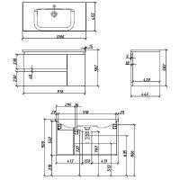 Тумба под раковину Caprigo Forte 100 подвесная Серая матовая арт-36115R-SF028 — фото 5, Тумбы под раковину