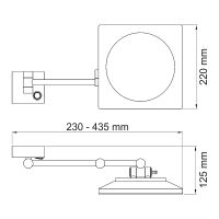Косметическое зеркало WasserKRAFT с подсветкой с увеличением Хром арт-K-1008 — фото 4, Косметические зеркала