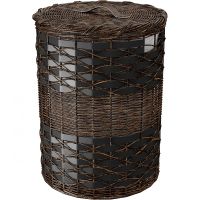 Корзина для белья WasserKRAFT Bever с крышкой Темно-коричневая арт-WB-240-M — фото 1, Корзины для белья