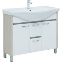 Тумба под раковину Aquanet Донна 100 Белый дуб Белая арт-274164 — фото 1, Тумбы под раковину