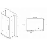 Товар: Душевой уголок Abber Schwarzer Diamant 100x70 профиль Хром стекло матовое арт-AG30100MH-S70M-S70M - фото 5 Душевой уголок Abber Schwarzer Diamant 100x70 профиль Хром стекло матовое арт-AG30100MH-S70M-S70M — фото 5, Прямоугольные душевые уголки