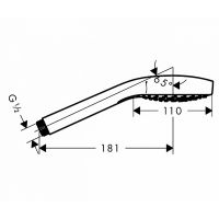 Ручной душ Hansgrohe Croma Select S Хром арт-26802400 — фото 5, Лейки для душа