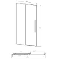 Душевая дверь Vincea Slim-N 110 профиль Черный стекло тонированное арт-VDS-4SN110CGB — фото 4, Раздвижные душевые двери