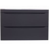 Тумба под раковину Style Line Бергамо мини 90 Люкс Plus подвесная Черная антискрейч арт-СС-00002366 — фото 1, Тумбы под раковину