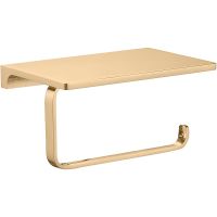 Держатель туалетной бумаги Rav Slezak Nil с полкой Золотистый арт-NLA0403Z — фото 1, Держатели туалетной бумаги