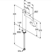 Смеситель для раковины Kludi Bozz Черный матовый арт-382863976 — фото 2, Смесители для раковины