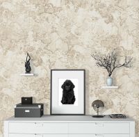 Обои Wiganford by Solo Crystal stone Винил на флизелине (1,06*10,05) Бежевый/Серебряный, Под камень/Штукатурка арт-AK20617 — фото 3, Обои для стен