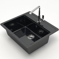 Кухонная мойка Bergg Z9 Черная арт-B009Q004 — фото 2, Кухонные мойки