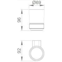 Стакан для зубных щеток Nofer Santorini Хром арт-16339.B — фото 2, Стаканы для зубных щеток