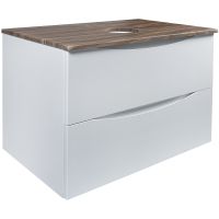 Тумба под раковину Bond Cube 80 подвесная Белая матовая Дуб арт-T09805 — фото 1, Тумбы под раковину