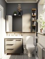 Товар: Шкаф пенал 1MarKa Gaula 60Н над унитазом Графит матовый арт-У92548 - фото 4 Шкаф пенал 1MarKa Gaula 60Н над унитазом Графит матовый арт-У92548 — фото 4, Пеналы для ванной комнаты