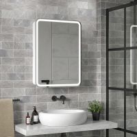 Зеркальный шкаф Reflection Circle 600х800 R с подсветкой Белый матовый арт-RF2108SR — фото 9, Зеркальные шкафы в ванную