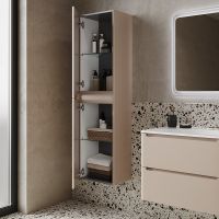 Шкаф пенал Iddis Edifice 40 подвесной Капучино арт-EDI40C0i97 — фото 5, Пеналы для ванной комнаты