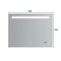 Зеркало Gappo 90 с подсветкой с сенсорным выключателем, подогревом и часами арт-G604-9 — фото 3, Зеркала в ванную комнату