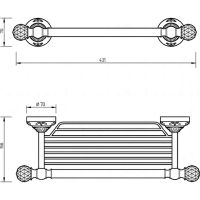 Полка для полотенец Migliore Cristalia Хром с кристаллами Swarovski арт-16808 — фото 2, Полки для полотенец