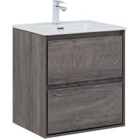 Тумба под раковину Aquanet Милан 60 подвесная Дуб рошелье арт-336372 — фото 1, Тумбы под раковину