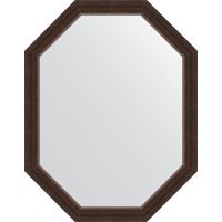 Зеркало Evoform Octagon 71х91 в багетной раме - Палисандр 62 мм арт-BY 7068 — фото 1, Зеркала в ванную комнату
