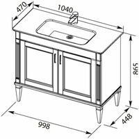 Тумба под раковину Aquanet Селена 105 Белая Патина серебро арт-201650 — фото 11, Тумбы под раковину