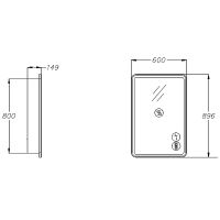 Зеркальный шкаф Opadiris Элеганс 60 с подсветкой Белый матовый арт-00-00006871 — фото 11, Зеркальные шкафы в ванную