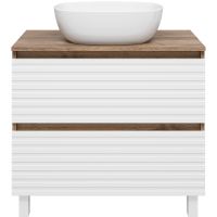 Тумба под раковину Brevita Dakota 80 Белая матовая Дуб Галифакс олово арт-DAK-07080-19/01-2Я — фото 2, Тумбы под раковину