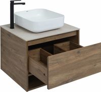 Тумба с раковиной STWORKI Карлстад 60 подвесная Дуб рустикальный арт-425188 — фото 5, Тумбы с раковиной
