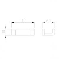 Двойной крючок Abber Westen Хром арт-AA1750 — фото 3, Крючки для полотенец