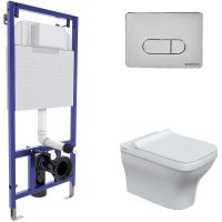 Комплект унитаза с инсталляцией Berges Novum с сиденьем Микролифт и клавишей смыва Хром глянцевый арт-042450 — фото 1, Комплекты унитаз + инсталляция