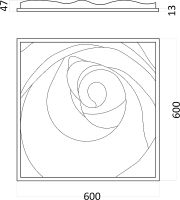 Гипсовая 3д панель Artpole Platinum Rose Пятый элемент глянцевая 600x600 мм арт-GM-0044-5 — фото 7, Гипсовые 3Д панели