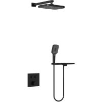 Душевая система Vincea Черная матовая арт-VSFW-4211RMB — фото 1, Встраиваемые душевые комплекты