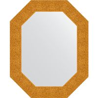 Зеркало Evoform Octagon 61x76 в багетной раме - Чеканка золотая 90 мм арт-BY 7182 — фото 1, Зеркала в ванную комнату