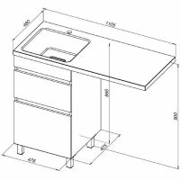 Тумба под раковину Aquanet Вега 110 Белый глянец арт-329123 — фото 9, Тумбы под раковину