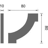 Угловой элемент молдинга Перфект 10x80x80 мм арт-AD340-12 — фото 3, Молдинги