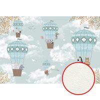 Фреска детская Ortograf Для самых маленьких 33685 Фактура флок FLK Флизелин (4*2,7) Бирюзовый, Животные/Воздушные шары арт-33685 (флок FLK) — фото 1, Фрески