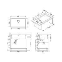 Товар: Кухонная мойка Alveus Quadrix 60 BRS-90 790x450x200 Брашированная сталь арт-1092477 - фото 5 Кухонная мойка Alveus Quadrix 60 BRS-90 790x450x200 Брашированная сталь арт-1092477 — фото 5, Кухонные мойки