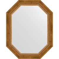 Зеркало Evoform Octagon 58x73 в багетной раме - Состаренная бронза с плетением 70 мм арт-BY 7114 — фото 1, Зеркала в ванную комнату