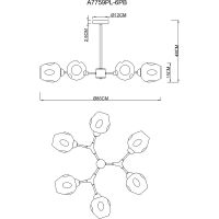 Товар: Люстра Artelamp Yuka Дымчатая Полированная медь арт-A7759PL-6PB - фото 5 Люстра Artelamp Yuka Дымчатая Полированная медь арт-A7759PL-6PB — фото 5, Люстры